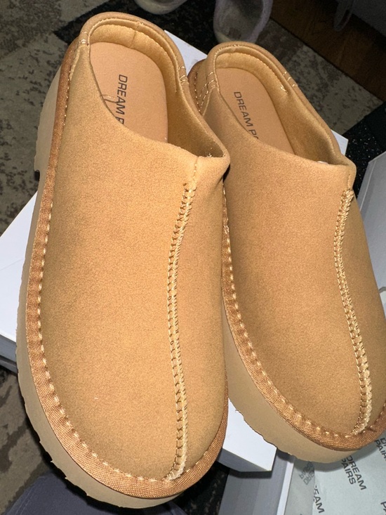 Dream Pairs Shoes - Slip-On Platform Loafers/Mules - Tan